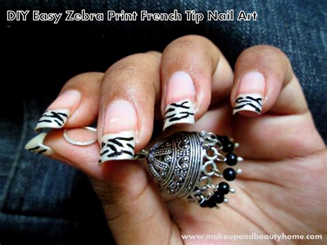 Diy Easy Zebra Print French Tip Nail Art Tutorial Blog Beauty Care