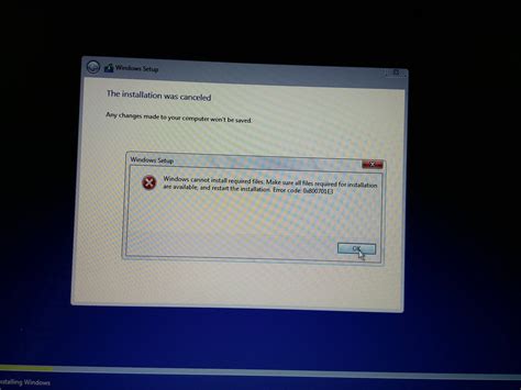 Installation Error Code 0x800701e3 While Installing Windows 10