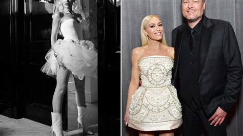Gwen Stefanis Quirky Thigh Skimming Wedding Dress As She Marries Blake Shelton Mirror Online