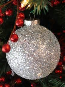 White And Silver Glitter Christmas Tree Ornaments Two Sisters