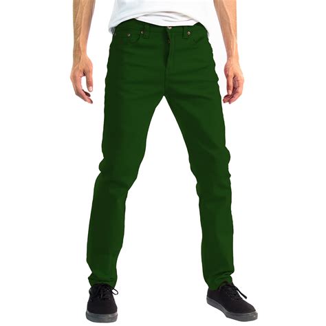 Alta Designer Fashion Mens Slim Fit Skinny Denim Jeans Green Size