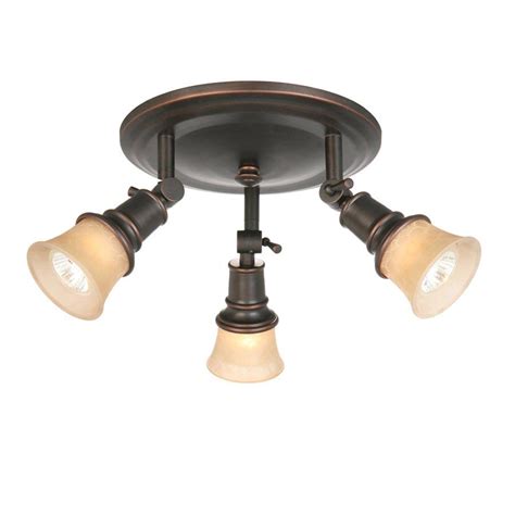 Track lighting can transform your kitchen design, setting the atmosphere across your entire layout, or enhancing a specific area. allen + roth 3-Light Specialty Bronze Flush-Mount Fixed ...