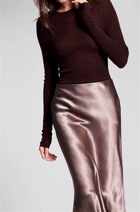 Sweater With Satin Midi Skirt Perfect For Holiday Parties And The Minimalist At Heart Fashion