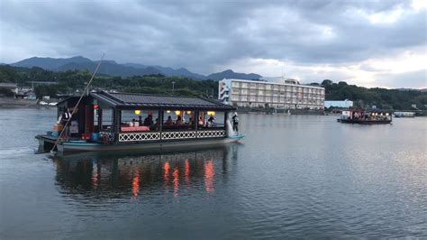 日田温泉の夏 お盆の屋形船 hita onsen houseboat youtube