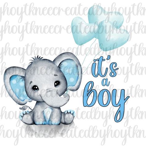 Cute Baby Elephant With Phrase Its A Boy 3417332 Vector Art At