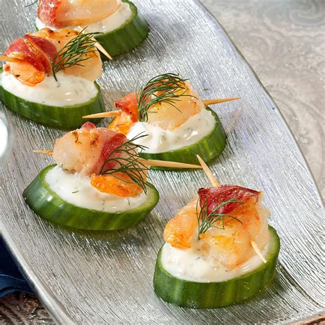Tzatziki Shrimp Cucumber Rounds Recipe Shrimp Appetizer Recipes