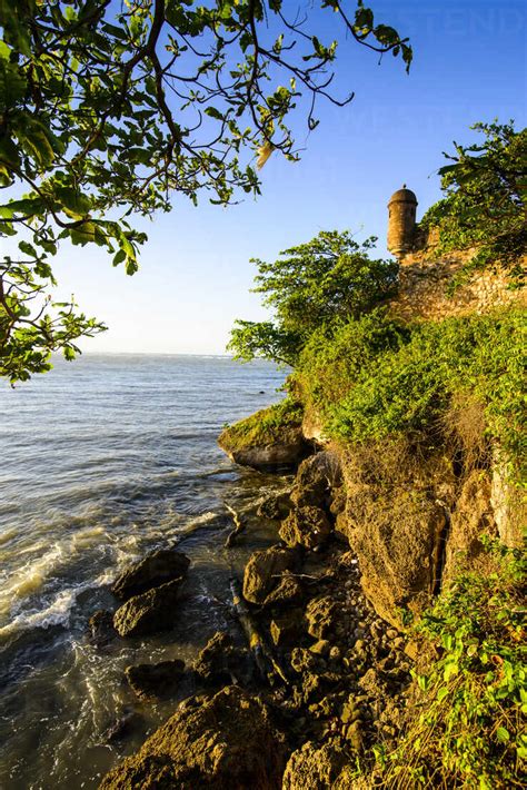 fortaleza san felipe by sea against clear sky during sunset puerto plata dominican republic