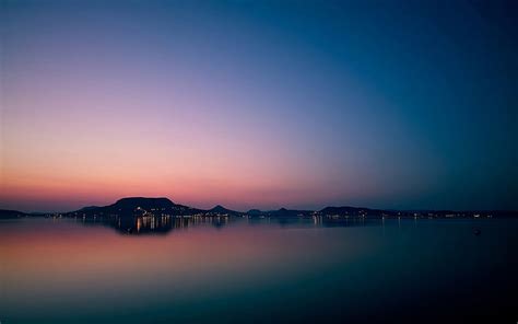 Lake Balaton Sunset Lakes Sunsets Nature Twilight Sky Hd