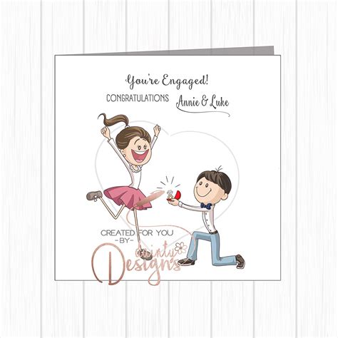 Personalised Congratulations On Your Engagement Card Cute Proposal Son
