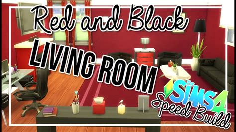 The Sims 4 Room Build Red And Black Living Room Youtube