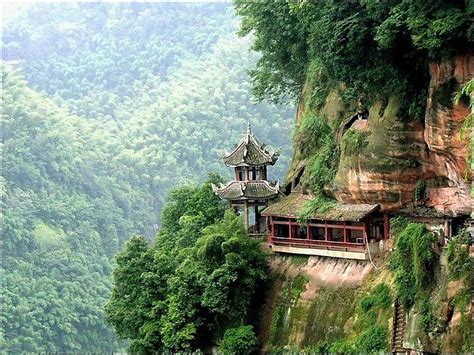 Amazing Chinese Temple Mountain Forest Amazing Temple Nature