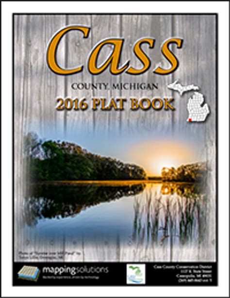 Cass County Michigan 2016 Plat Book Cass County Parcel Map 2016 Cass