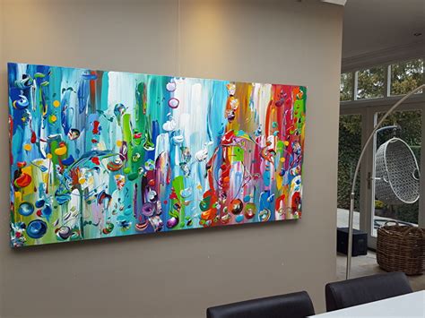 Kreative geschenke für kreative köpfe: Farbreiches Acrylbild, Blickfang auf große lange Wand ...