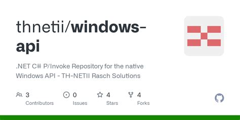 Github Thnetiiwindows Api Net C Pinvoke Repository For The