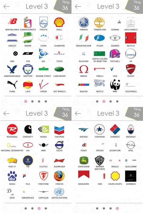 Logo quiz ultimate features 34 levels with 50 different and challenging company logos. Logo Collection: Logo Quiz Answers Level 3