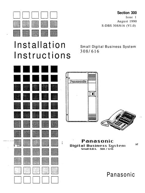 Panasonic 308 Installation Instructions Manual Pdf Download Manualslib