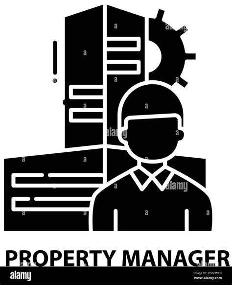Property Manager Icon Black Vector Sign With Editable Strokes Concept