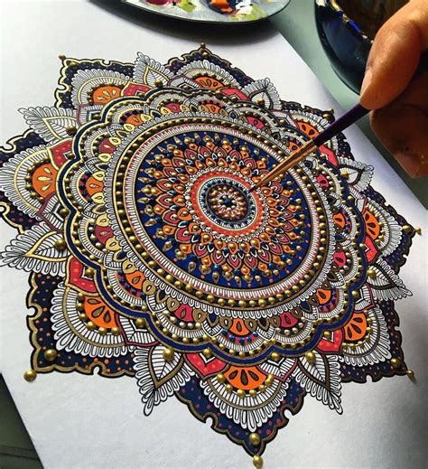 Intricate Mandalas Gilded With Gold Leaf By Artist Asmahan A Mosleh
