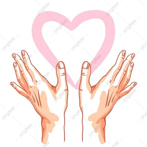 Gambar Dua Tangan Memegang Hati Jantung Dukung Memberi Png Dan
