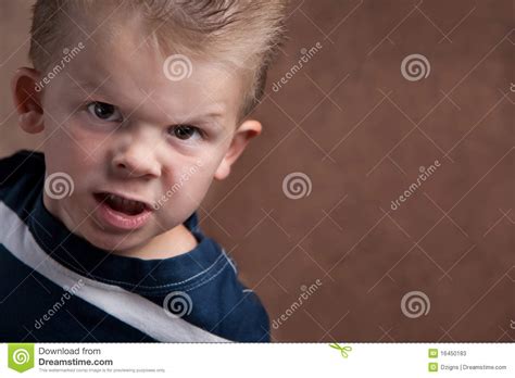 Angry Little Boy Glaring At The Camera Stock Image Image Of Little