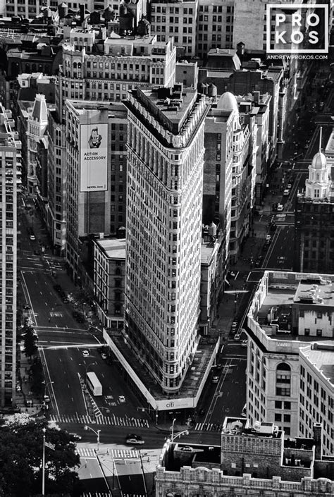 Aerial View Of The Flatiron Building Black And White Photo By Andrew Prokos