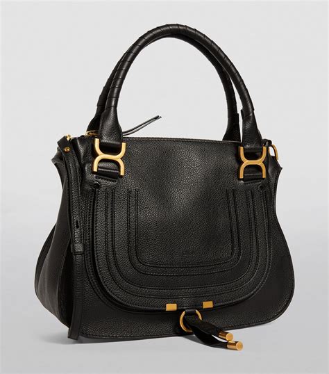Womens Chloé Black Leather Marcie Saddle Bag Harrods Uk