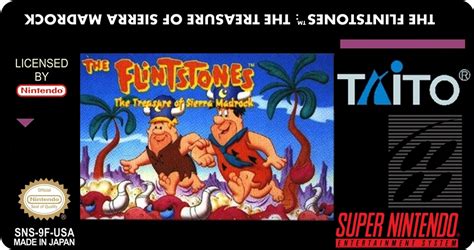 Super Nintendo Labels The Flintstones The Treasure Of Sierra Madrock
