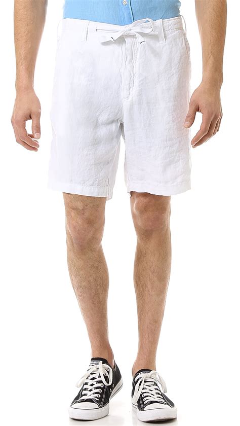 Lyst Hartford Linen Shorts In White For Men