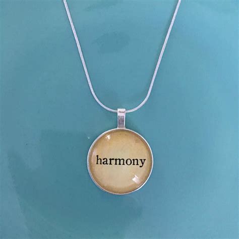 Harmony Necklace Word Necklace Harmony Jewelry For Women Etsy