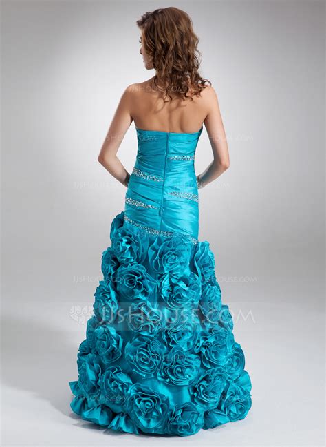 Trumpetmermaid Sweetheart Floor Length Taffeta Prom Dress With Ruffle
