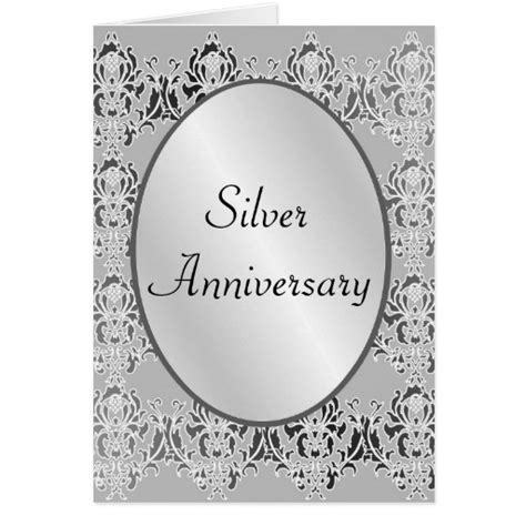 Silver Anniversary Card Or Invitation Zazzle