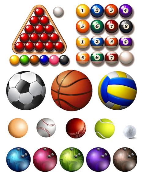 Verschillende Soorten Ballen Van Veel Sporten Gratis Vector