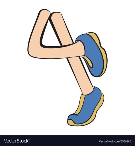 Cartoon Running Legs Sign Isolated On White Background Download A Free