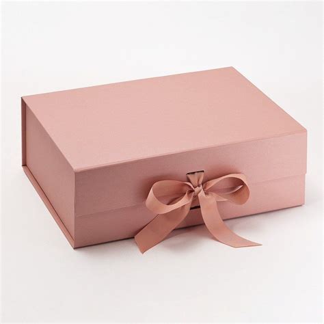 Sample A Deep Rose Gold Magnetic Gift Box With Ribbon Magnetic