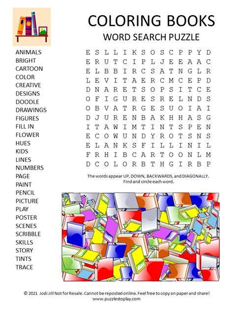 Coloring Books Word Search Puzzle Puzzles To Play