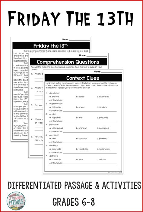 Friday The 13th Worksheet