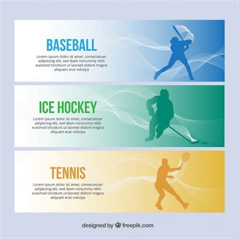 Simple Sport Banners With Players Free Vector دروس الفوتوشوب