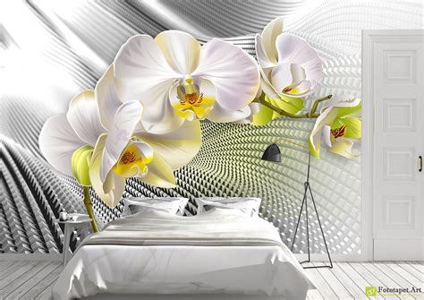 Wall Murals Flowers Orchids And Abstract Background3 Fototapet