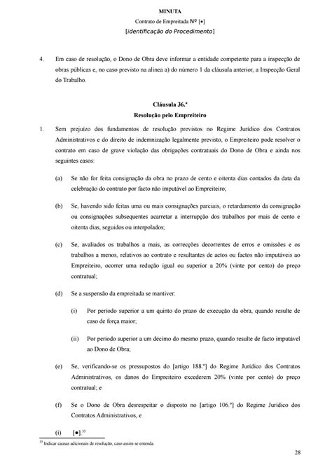 Minuta Contrato De Empreitada De Obras Públicas Anexo Iv Manual By