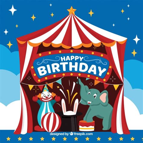 I fotografi stehten spesso il problema. Happy birthday background with circus Vector | Free Download