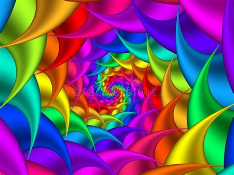 Digitaal Art Abstract Rainbow Spiral Background Stock Illustratie