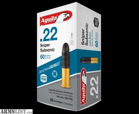 Armslist For Sale 250 Rounds Aguila 22 Lr 60 Grain Sniper Subsonic