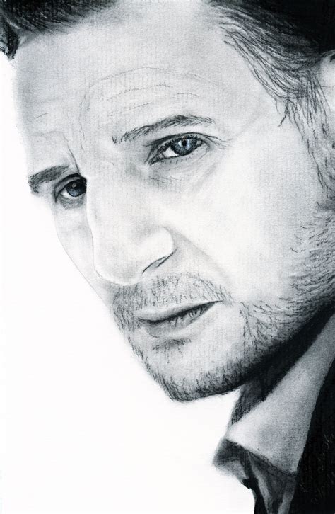 A Drawing Of Liam Neeson Done With Charcoal Check Out My Artwork