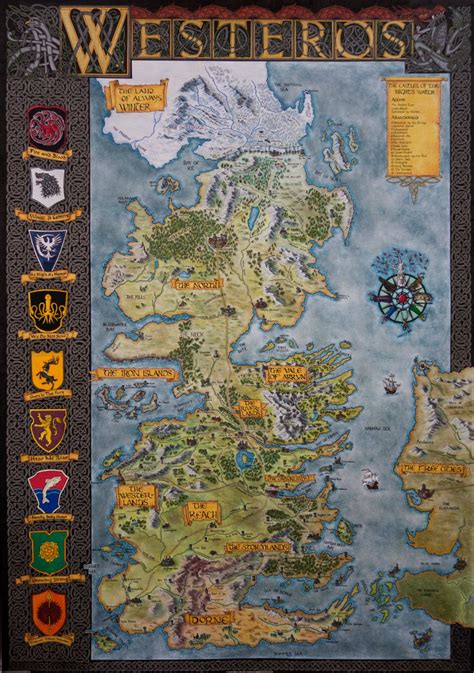 Hand Drawn Westeros Map Complete And Finished Map Westeros Map How