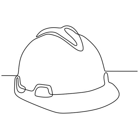 We provide printable occupational health and safety posters. Continuous Line Drawing Of Safety Helmet For Industrial Company Worker Minimalist Design Vector ...