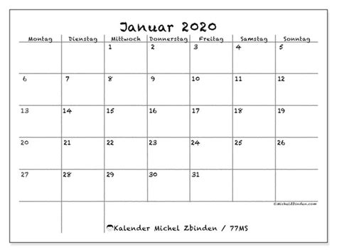 Und nicht wundern, dass die karrierebibel so etwas anbietet: Kalender Januar 2020 - 77MS - Michel Zbinden DE