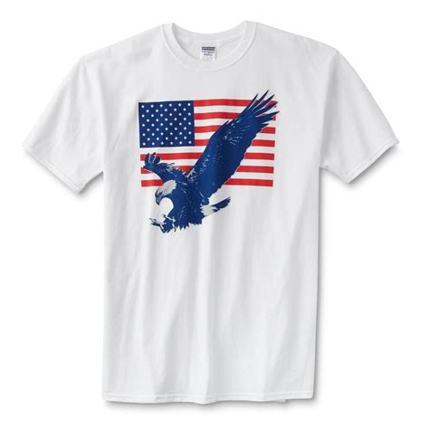 Mens Big And Tall Patriotic T Shirt American Bald Eagle And Usa Flag Xlt