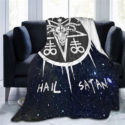 Hail Satan Satan Rocks Funny Satanic Occult Fleece Blanket