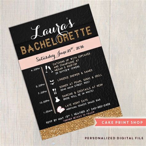 Bachelorette Invitation Printable Bachelorette Invite Etsy