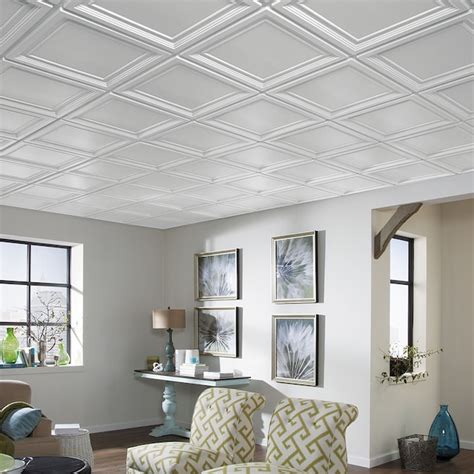 Armstrong Ceilings Easy Elegance 24 In X 24 In White Coffered 1516 In